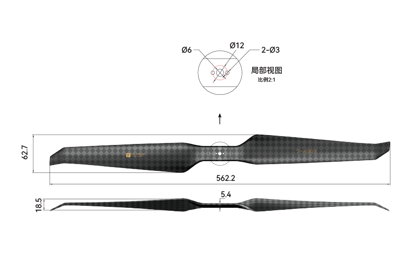 HEP-L 22 Inch Propeller Engineering Drawing (Chinese Version).png